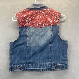 Forever 21 Womens M Denim Vest Bandana Faded Y2K